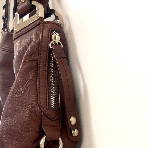 B. Makowsky Monaco Brandy Pebbled Leather Bag - Picture 3 of 12